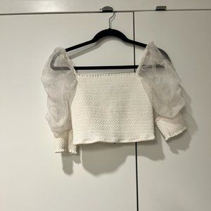 NEVER WORN Alice and Olivia Abella Puff Sleeve Square